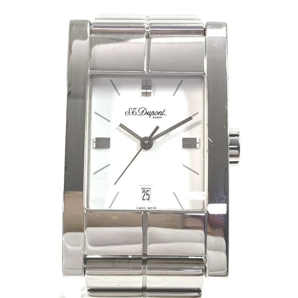 S.T.Dupont 131 L3 AG18 Geometry Men's watch Wristwatch SS Silver - Picture 1 of 16